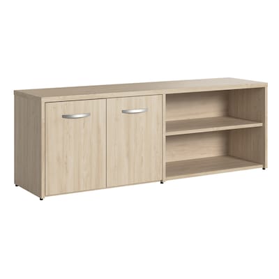 Bush Business Furniture Studio C Low Storage Cabinet with Doors and Shelves, Natural Elm (SCS160NE)