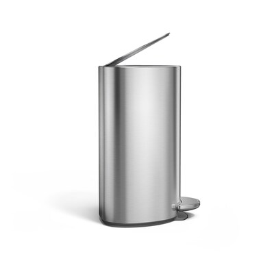 simplehuman 6L Semi-Round Can with Liner Pocket, Brushed Stainless Steel, Indoor Step Trash Can, 1.6 Gallons (CW2106)