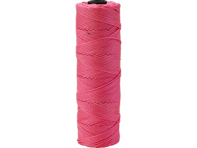 Mutual Industries Nylon Mason Braided Twine, 0.06" x 250 ft., Glo Pink, Dozen (14662-175-250)