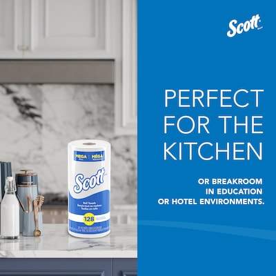 Scott Recycled Paper Towels, 1-ply, 128 Sheets/Roll, 20 Rolls/Pack (41482)