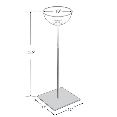 Azar 10" Bowl Floor Display, Silver/Clear (700971)