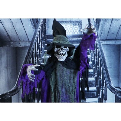 Haunted Hill Farm Life-Size Poseable Skeleton Witch (HHWITCH-6FL)