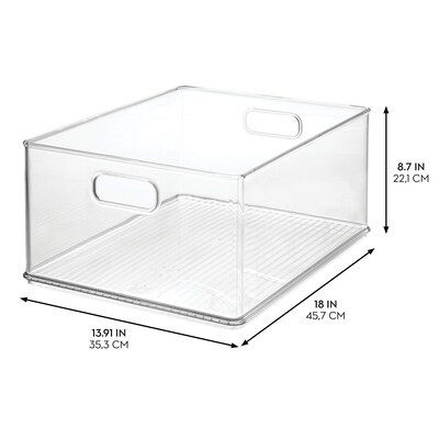 Plastic Storage Bins with Handles for Household Storage and Organization - Ideal for Kitchen, Bathroom, or Home Office
