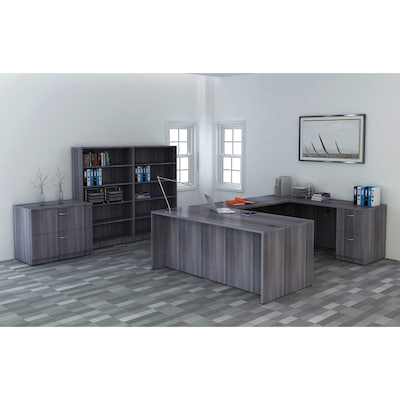 Lorell Essentials Series 66" W Rectangular Desk Shell, Weathered Charcoal (LLR69546)