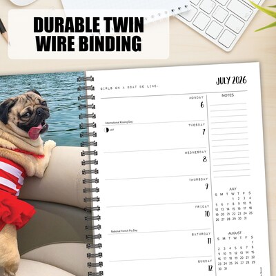 2026 Willow Creek Doug the Pug 6.5" x 8.5" Daily & Monthly Personal Organizer (54642)