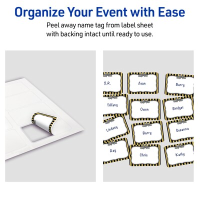 Avery Rectangle Laser/Inkjet Multipurpose Labels, 2-1/3" x 3-3/8", White, 80/Pack (19479370955)