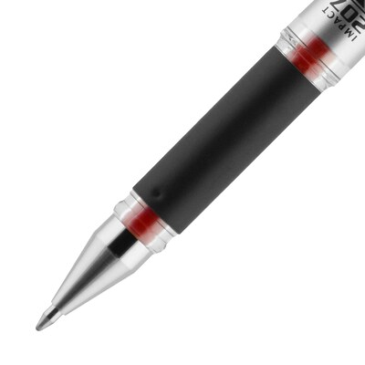 uni-ball 207 Impact Gel Pens, Bold Point, Red Ink, Dozen (65802)