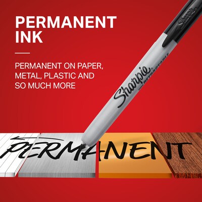 Sharpie Retractable Permanent Markers, Fine Tip, Red, 12/Pack (32702)