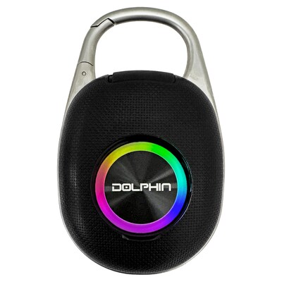 Dolphin Audio Wireless Bluetooth Portable Clip Speaker, Waterproof, Black (CLP-500)