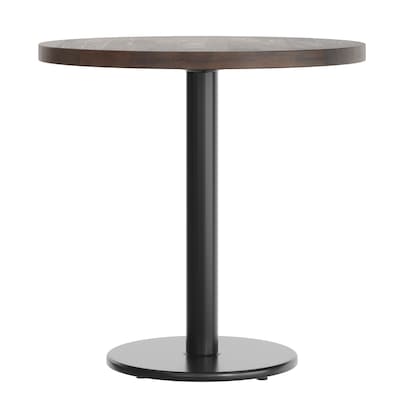 Flash Furniture Bennett 30" Round Wooden Commercial Indoor Table, Dark Brown Top/Black Base (GSFRD30DBTR18)