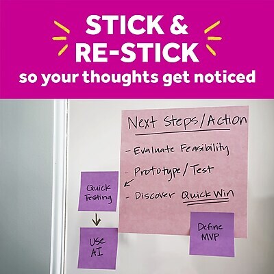 Post-it Super Sticky Big Notes, 8" x 8", Papaya Fizz, 30 Sheet/Pad, 1 Pad (BN-8PFZ)