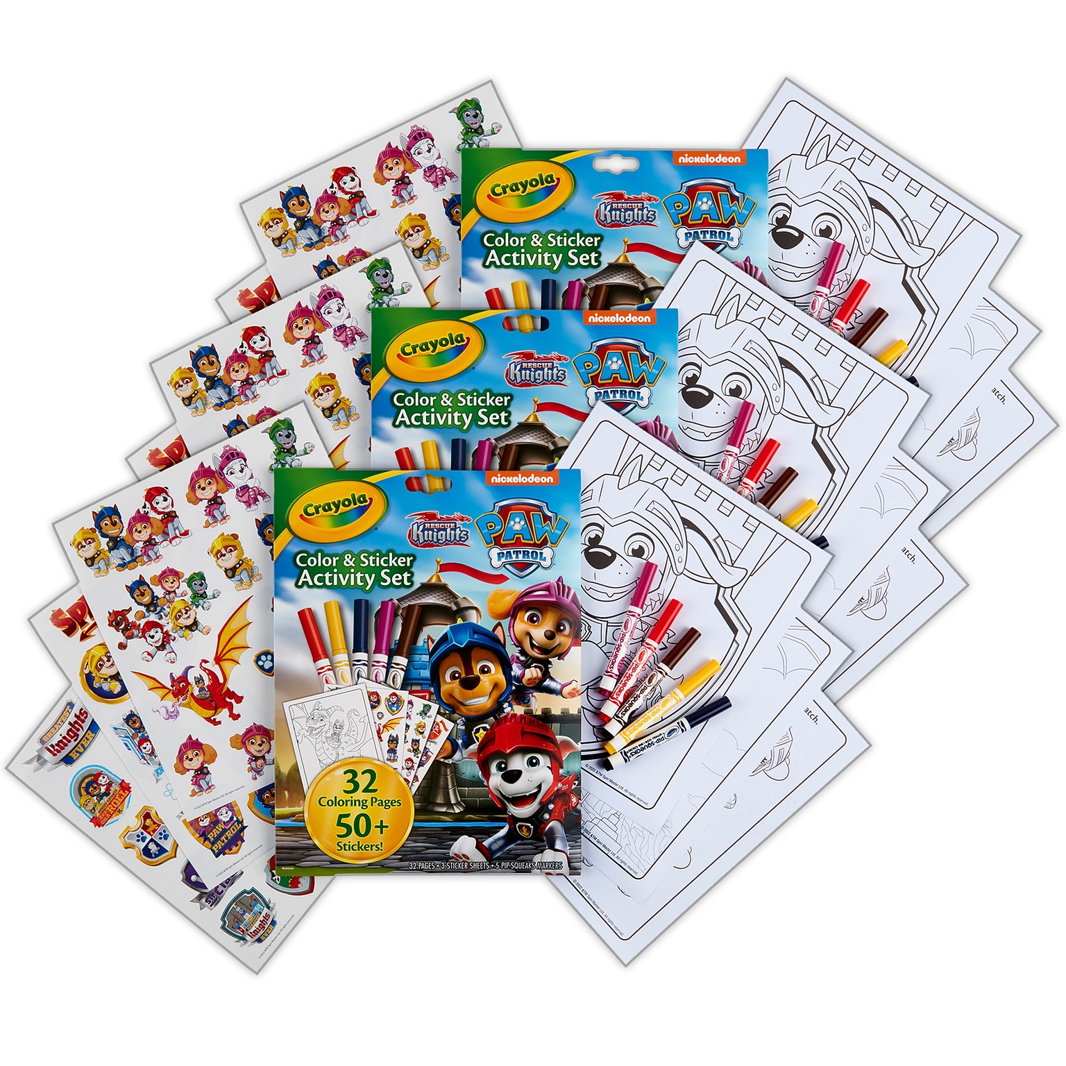Crayola Color & Sticker: Paw Patrol Activity Book, 3 Sets/Bundle (BIN042741-3)