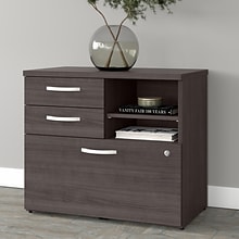 Bush Business Furniture Studio A 26 Office Storage Cabinet with 2 Shelves and Drawers, Storm Gray (