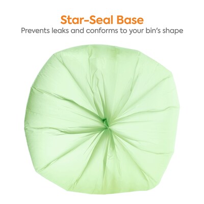 Coastwide Professional™ 60 Gallon Trash Bag with 30% PCR, 38" x 58", Low Density, 0.8 mil, Green, 100 Bags/Box (CW62423)