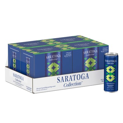 Saratoga Lime Flavored Sparkling Purified Water, 12 oz., 6 Cans/Case, 6 Cases/Carton (STG-19990985)