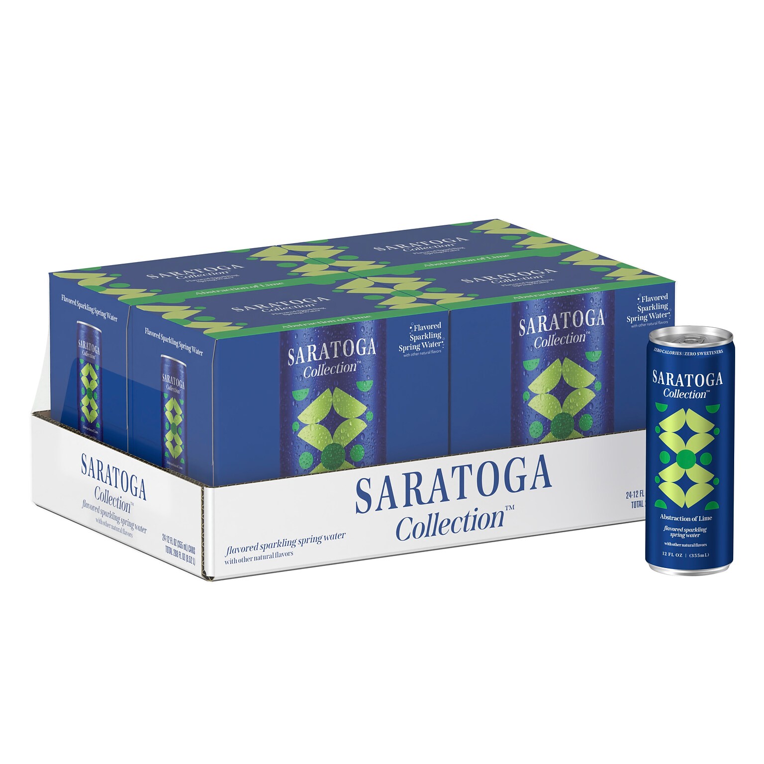 Saratoga Abstraction of Lime Flavored Sparkling Spring Water, 12 oz., 6 Cans/Case, 4 Cases/Carton (STG-19990985)