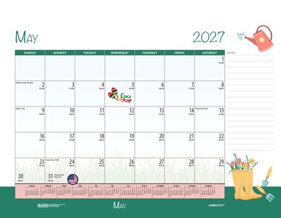 2027 House of Doolittle Seasonal Holiday 22" x 17" Monthly Desk Pad Calendar (139-27)