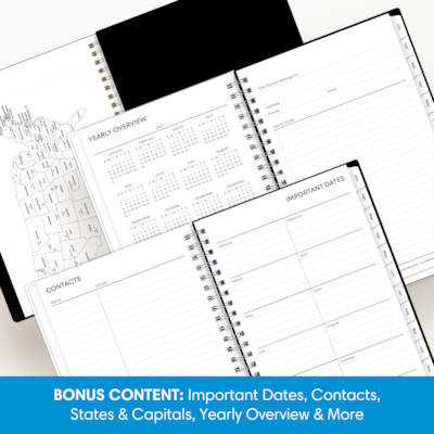 2027 Blue Sky 5" x 8" Weekly & Monthly Planner, Black/White (164014)