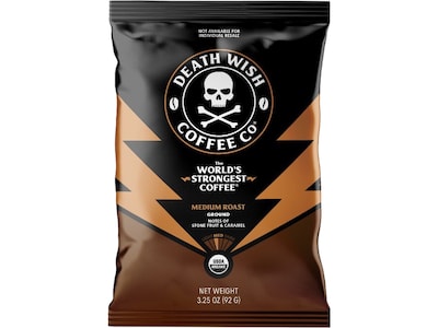 Death Wish Coffee Co. Coffee Frac Pack, Medium Roast, 3.25 oz., 25/Carton (PGMDRS325)