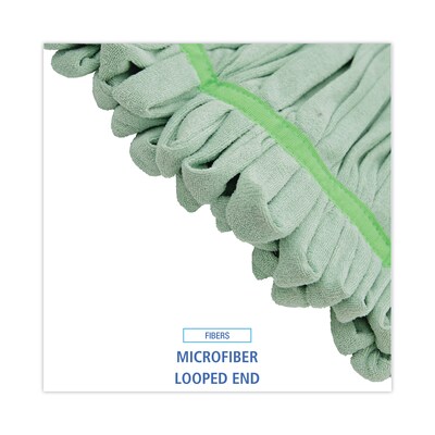 Boardwalk Microfiber Looped-End Wet Mop Head, Large, Green, 12/Carton (BWKMWTLGCT)