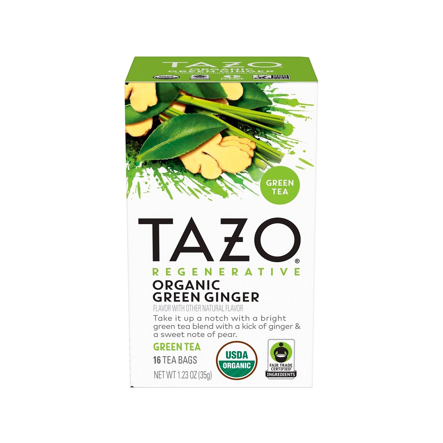 Tazo Green Ginger Green Tea Bag, 1.23 Oz., 16/Box (10794522003560)