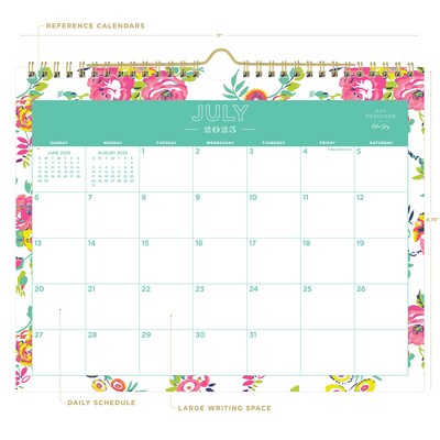 2025-2026 Day Designer for Blue Sky Peyton White 8.75 x 11 Academic Monthly Wall Calendar, Reversi