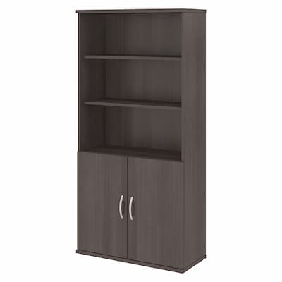 Bush Business Furniture Studio C 72.8H 5-Shelf Bookcase with Adjustable Shelves, Storm Gray Laminat