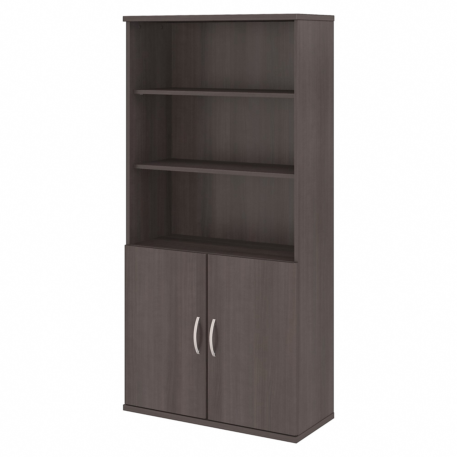Bush Business Furniture Studio C 72.8H 5-Shelf Bookcase with Adjustable Shelves, Storm Gray Laminated Wood (STC015SG)