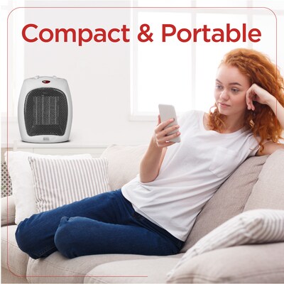 Black & Decker 1500-Watt Portable Ceramic Electric Heater, White (BHDC500W46)