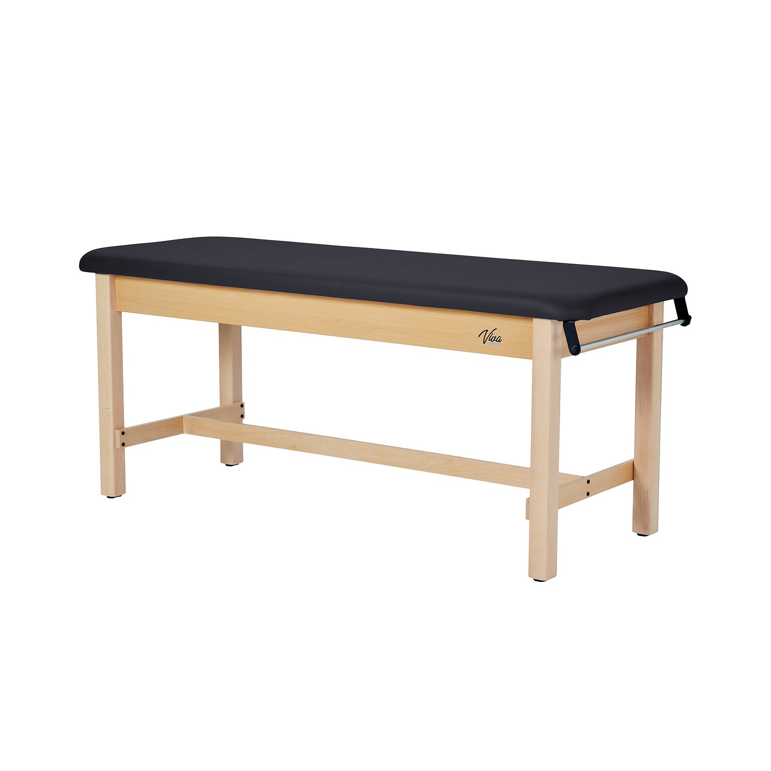 Aristo Wood H-Brace Physician Exam Table with Paper Cutter, and Holder, 500lbs. Capacity, Black (ADI996-HBFP-BLK)