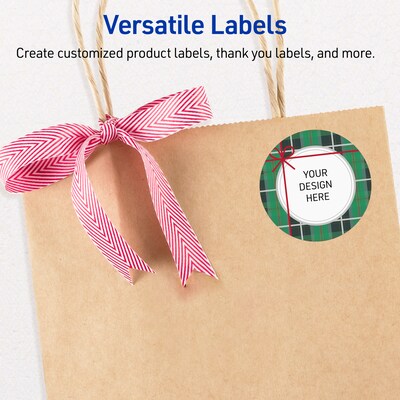 Avery Circle Multipurpose Labels, 2" Dia., White, 120/Pack (19479370411)