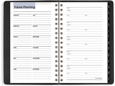 2025 AT-A-GLANCE DayMinder 3.5" x 6" Weekly Appointment Book Planner, Faux Leather Cover, Black (G250-00-25)