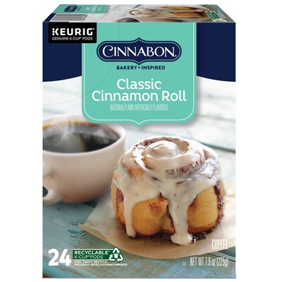 Cinnabon Classic Cinnamon Roll Coffee Keurig® K-Cup® Pods, Light Roast, 24/Box (6305)