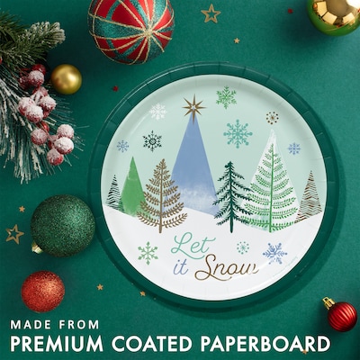 Creative Converting Winter Wonderland Christmas Dessert Paper Plates, 24/Pack (DTC371876PLT)