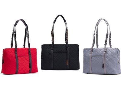 Francine Collection No. 5 Classic Gray Quilted Nylon Laptop Tote (FFTGYNO5)