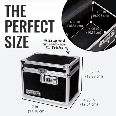 Vaultz Storage Container w/ Combination Lock, Plastic, Black (VZ00266-CAM)