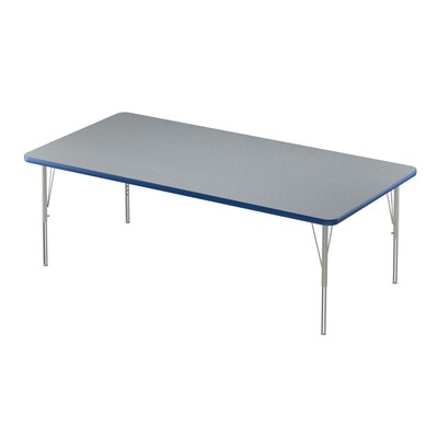 Correll Rectangular Activity Table Set, 72" x 36", Height Adjustable, Gray Granite (AP1-A3672TFREC-15-14-37-8-18)