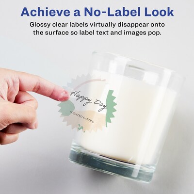 Avery Laser/Inkjet Multipurpose StarburstLabels, 1.75 Dia, Glossy Clear, 1000/Box (94607)