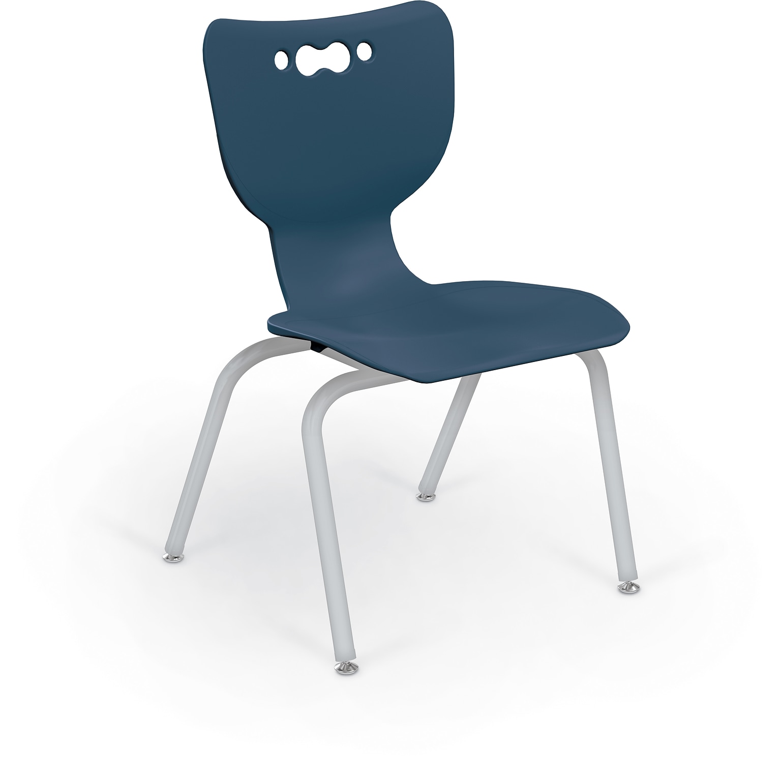 MooreCo 14 Hierarchy Student Chair with 4 Legs, Navy/Platinum Base (703673562553)