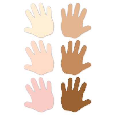 Creative Teaching Press Multicultural Hands Designer Cut-Outs, 36/Pack, 3 Packs/Bundle (CTP10593-3)
