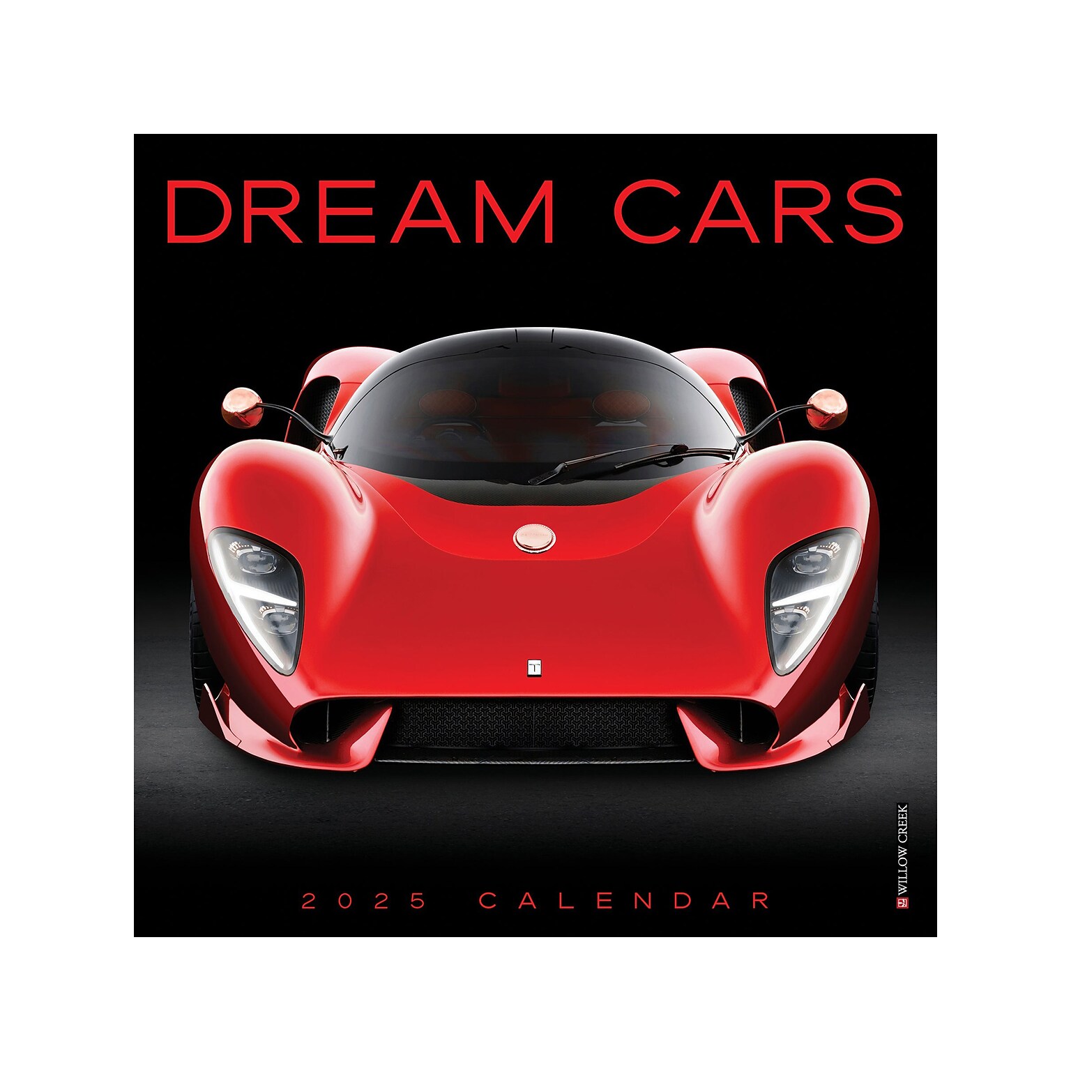 2025 Willow Creek Dream Cars 7 x 7 Monthly Wall Calendar, Black/Red (45831)