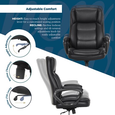 Thomasville Lansing Ergonomic Polyurethane Big & Tall Chair, 400 lb. Capacity, Black (52398-BLK)