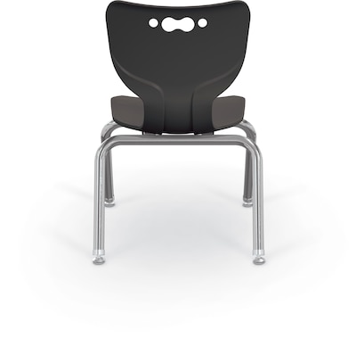 MooreCo 12" Hierarchy Student Chair with 4 Legs, Black/Chrome Base (703673595292)