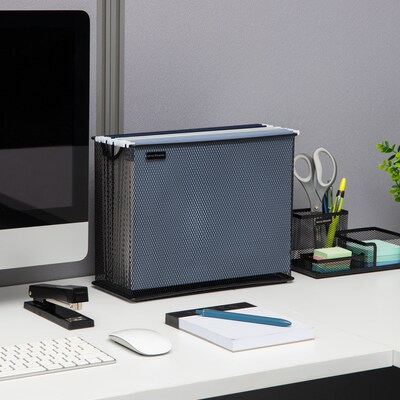 Mind Reader Metal Desk File Organizer, Black (FILEBASK-BLK)