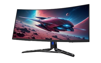Lenovo Legion R34w-30 34” Curved WQHD VA 180Hz WLED AMD FreeSync Gaming Monitor, HDR10, Built-In Speaker, Height Adjustable