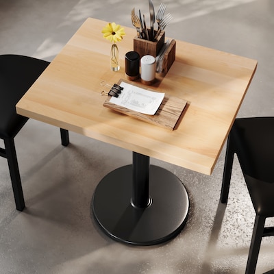 Flash Furniture Bennett Wooden Commercial Indoor Table, 30" x 24", Natural Top/Black Base (GSF2430NTTR18)