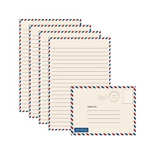 Better Office Vintage Airmail Mini Stationery Kit, Red/Blue, 50/Pack (63907-50PK)