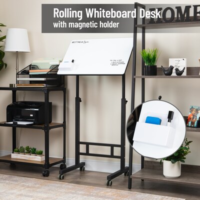Mind Reader 24W Adjustable Standing Whiteboard Desk, Black (SDWBOARD-BLK)