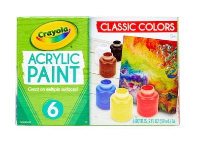Crayola Acrylic Paint Set, Assorted Colors, 2 oz., 6/Box (20-1997)