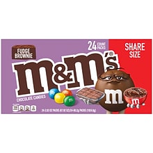 M&Ms Share Size Fudge Brownie Milk Chocolate Pieces, 2.83 oz., 24/Box (MMM55544)